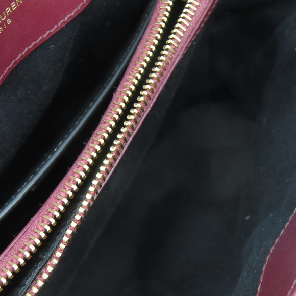 💎✨BEAUTIFUL✨💎 YVES SAINT LAURENT Small Bag Chain Calfskin Rouge Legion Red - Picture 14 of 14